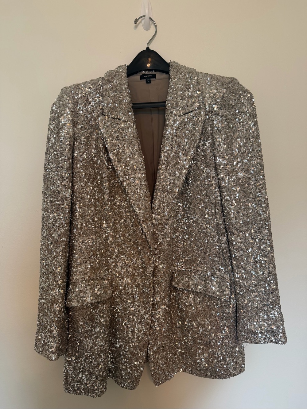 Express Silver Sequin Blazer Jacket